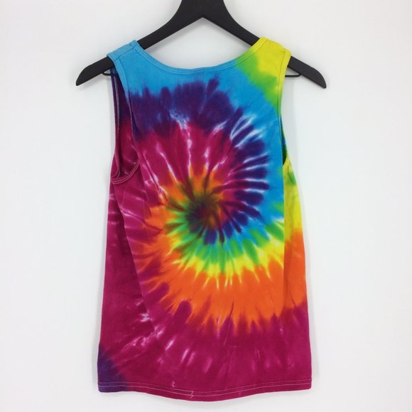 Tie Dye Blue Green Yellow Red Purple Orange Tank - Picture 2 of 3